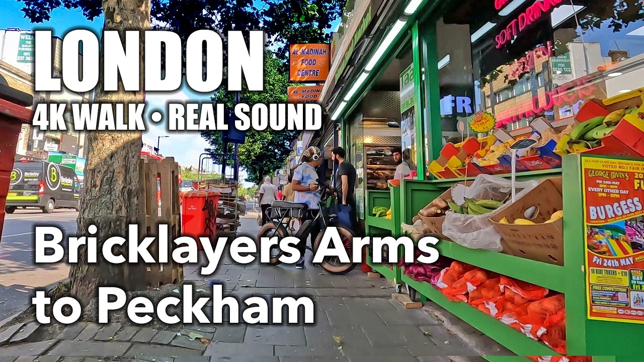 London Walk | BRICKLAYERS ARMS to PECKHAM Street Walk 4K