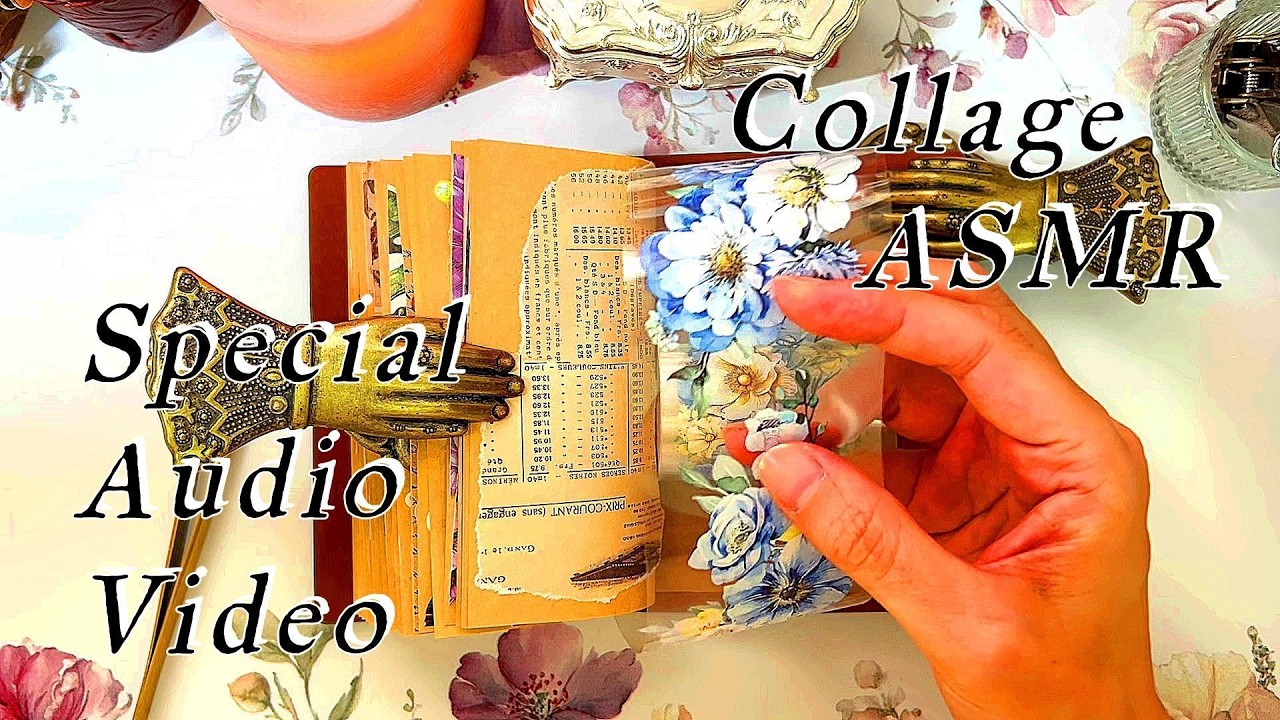 458 晴れた花、🩵🪻✨asmr・scrapbooking・journaling・vintagenote・collagenote・decorativenote☁️