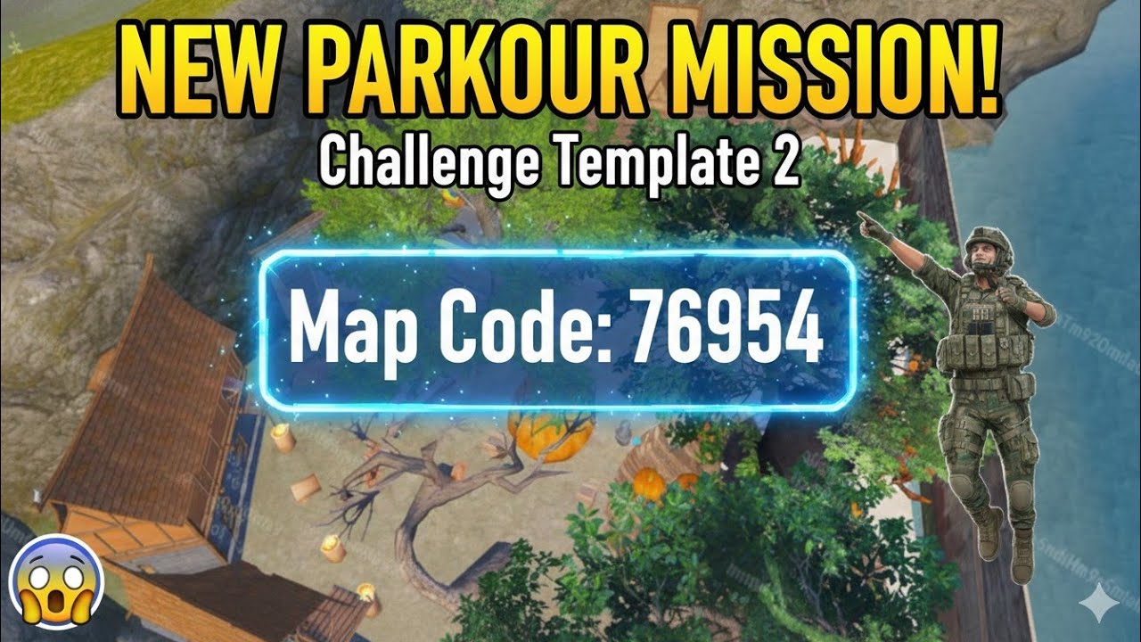 Bgmi wow Parkour Map Code 76954 | Parkour Challenge New Mission Template2 |#bgmi #pubg#wowmode #hero