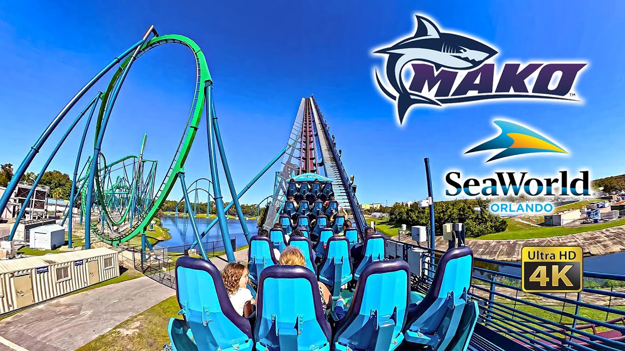 Mako Roller Coaster On Ride Back Seat 4K POV SeaWorld Orlando 2025 10 12