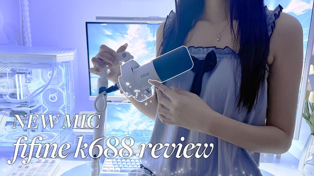 fifine k688 화이트 마이크 리뷰 🎙️| 디스코드 마이크 | 초보 방송인 추천 | 가성비 마이크