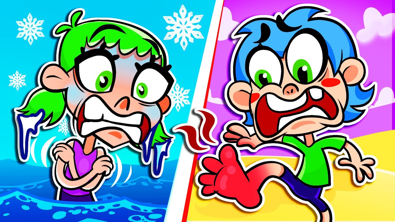 🔴 Cold vs Hot 🔥❄️ Opposites Learning | Kids Songs