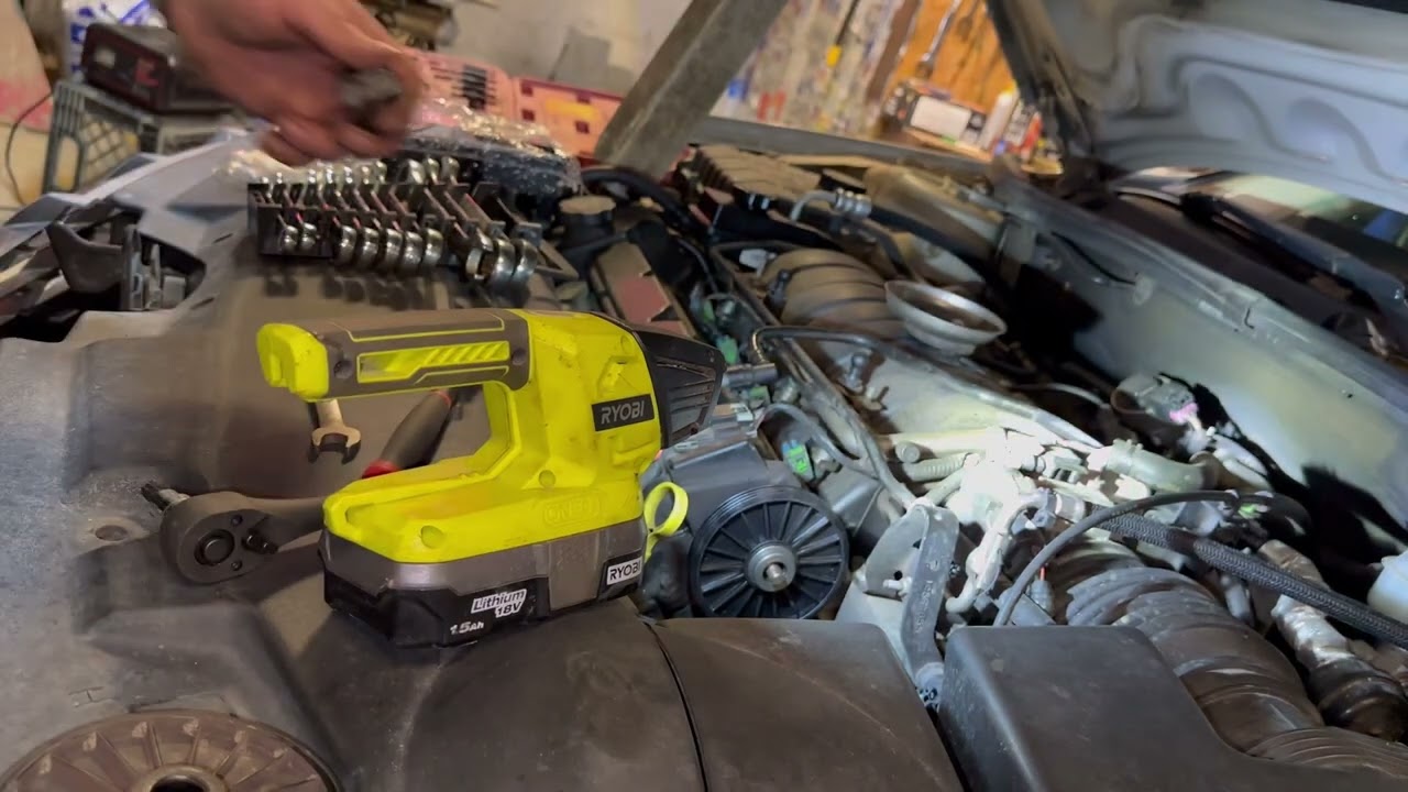 2007 Northstar Cadillac DTS cam pulley, tensioner assembly & water pump serpentine belt replacement