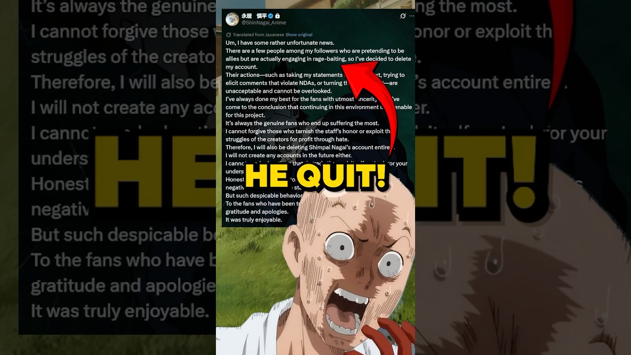 One Punch Man Director is DONE  #animeanxiety #onepunchman
