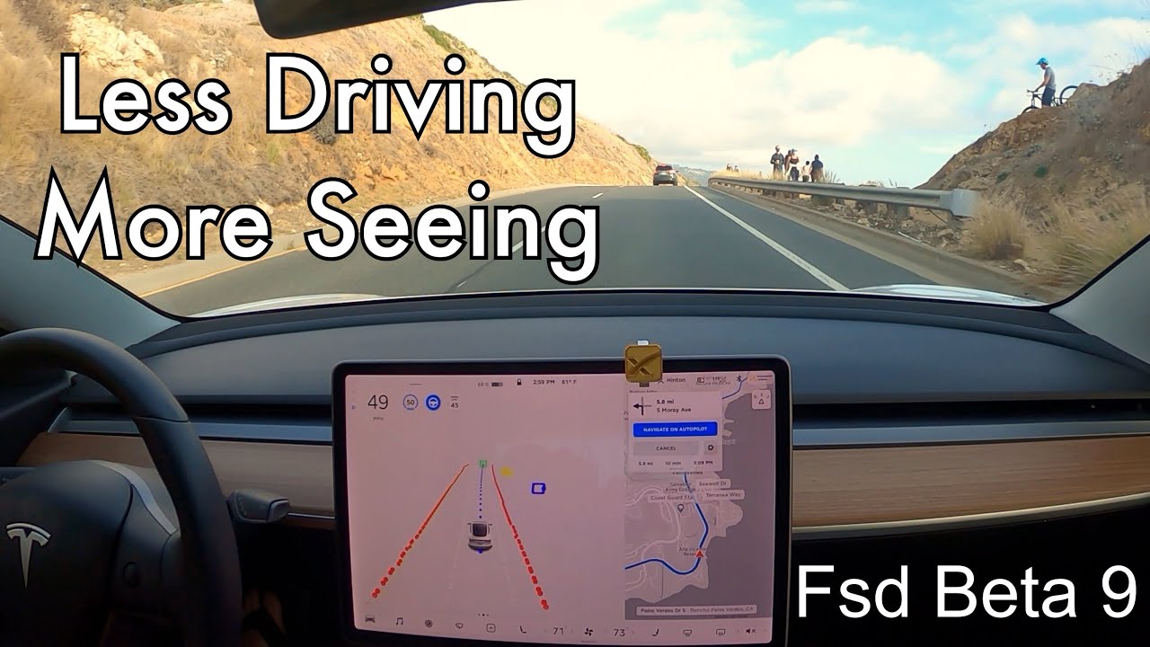 Tesla Full Self Driving (FSD) Beta 9 Let Me Enjoy Scenery || Software 2020.48.26.1