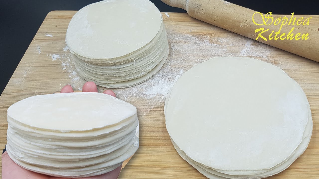Homemade Dumpling Wrapper-Dumpling Skin from Scratch | វិធីធ្វើសំបកគាវ| Sophea kitchen