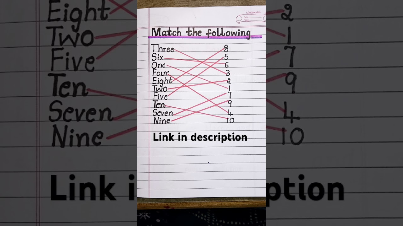 Match the following