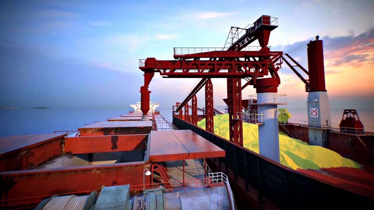 Barge animation - sulfur transportation