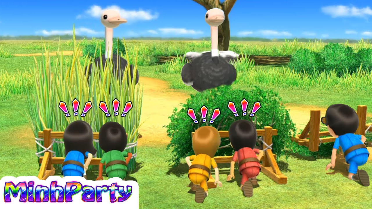 Wii Party U MiniGames Battle Robin vs Paula vs Skip vs Akira Expert CPU