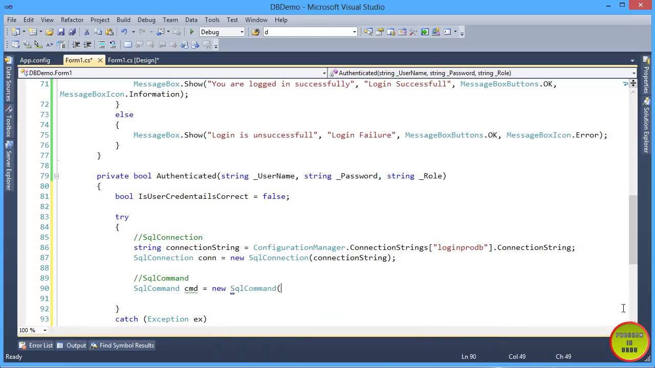 Part 4 - C# Database Programming In Urdu - Parameters & ExecuteScalar Example