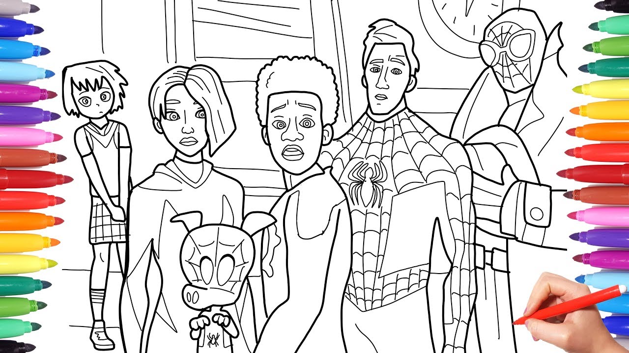Spider-man Into the Spider-Verse Coloring Pages, How to Draw All Spiderverse Characters