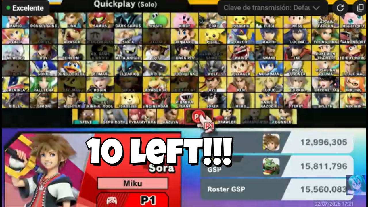 10 characters left! | Getting characters into EliteSmash!
