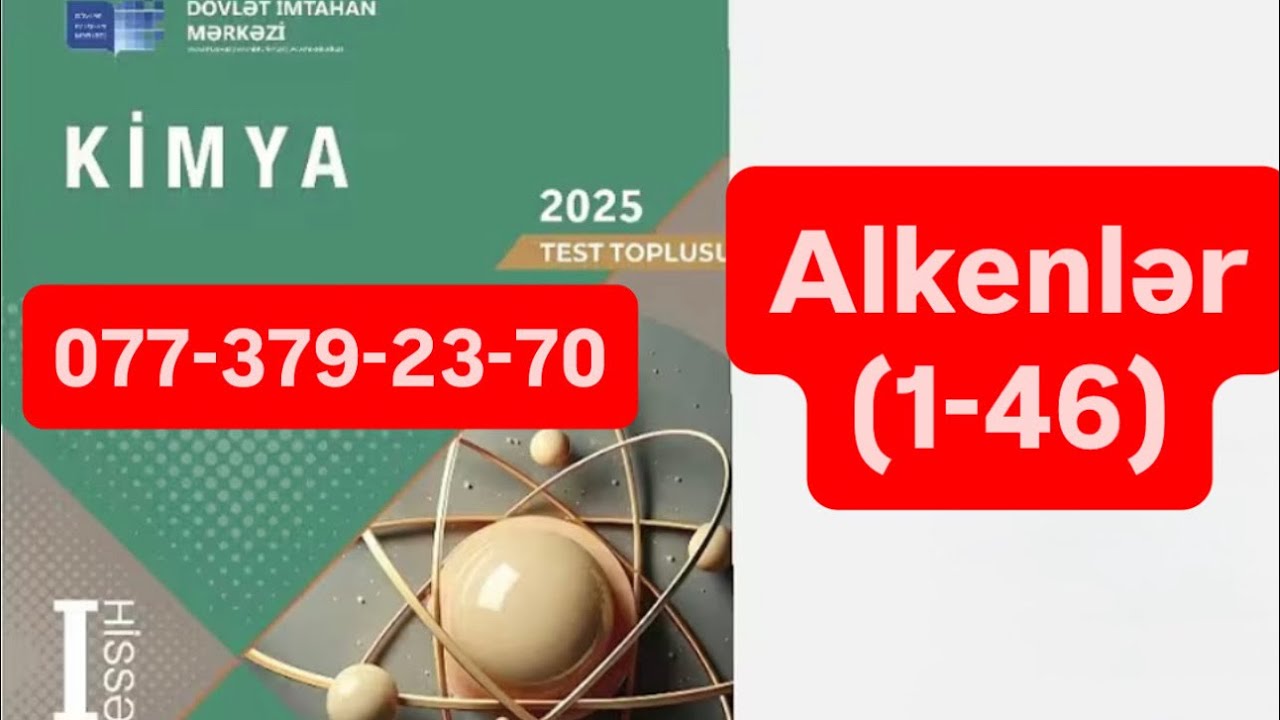 Alkenlər test izahı (1-46) Kimya DİM test toplusu 2025