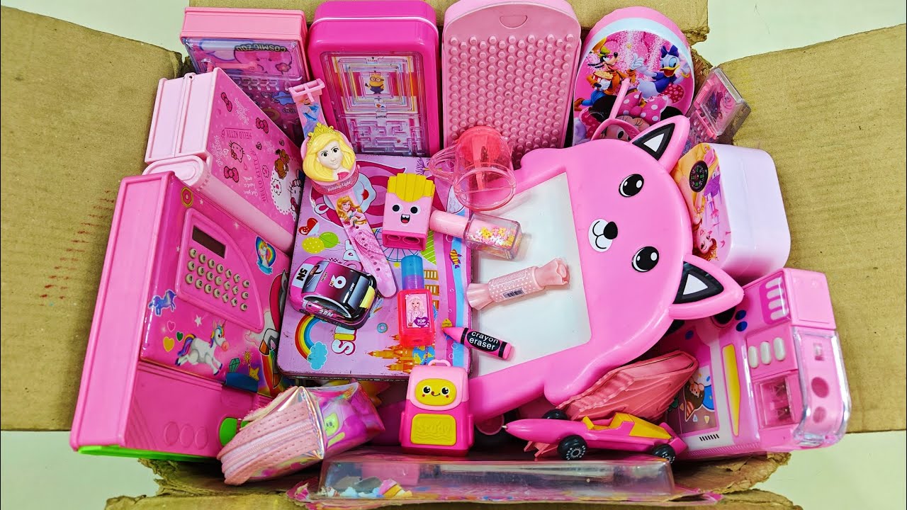 Mega Pink Stationery Collection - Writing Board, Crayon Colour, Pink Toy, Pencil Box, School kit