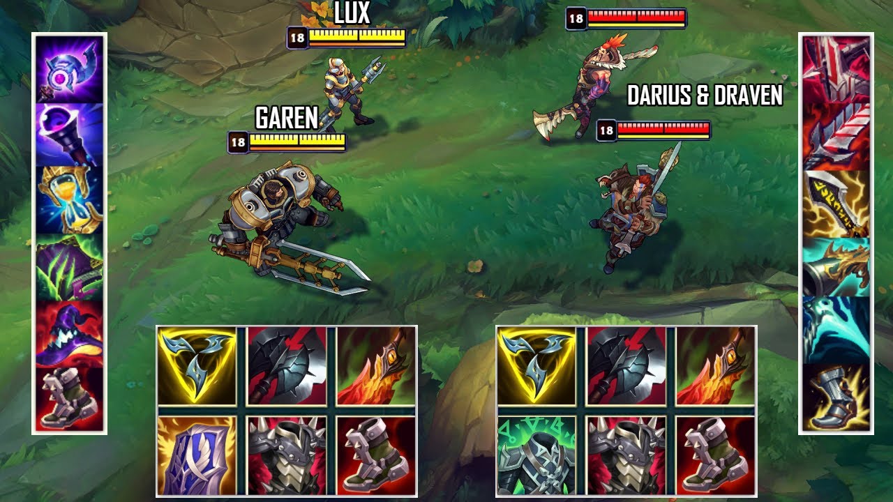 GAREN & LUX vs DARIUS & DRAVEN FULL BUILD FIGHTS & Best Moments!