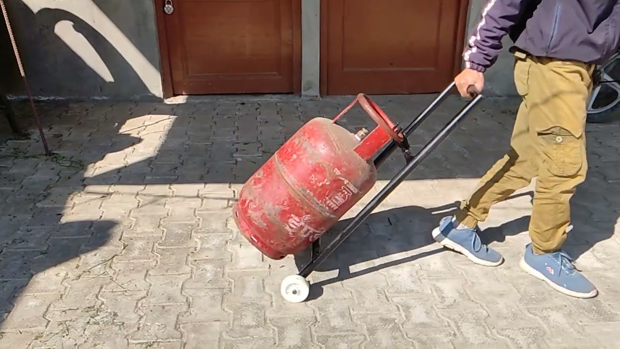 Anamika Heavy Duty LPG Gas Cylinder Trolley with Two Hooks & Two Wheels  #cylinder #trolley