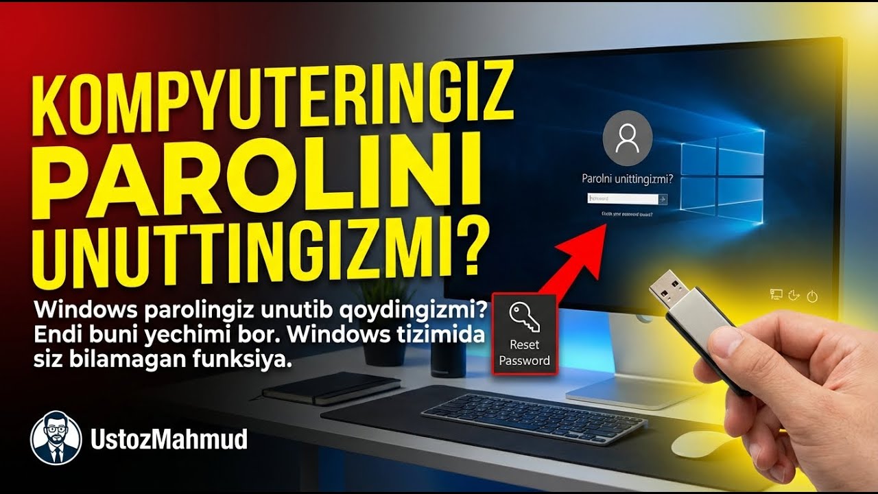 Kompyuterni parolini unuttingizmi? Parolni almashtirish mumkin.