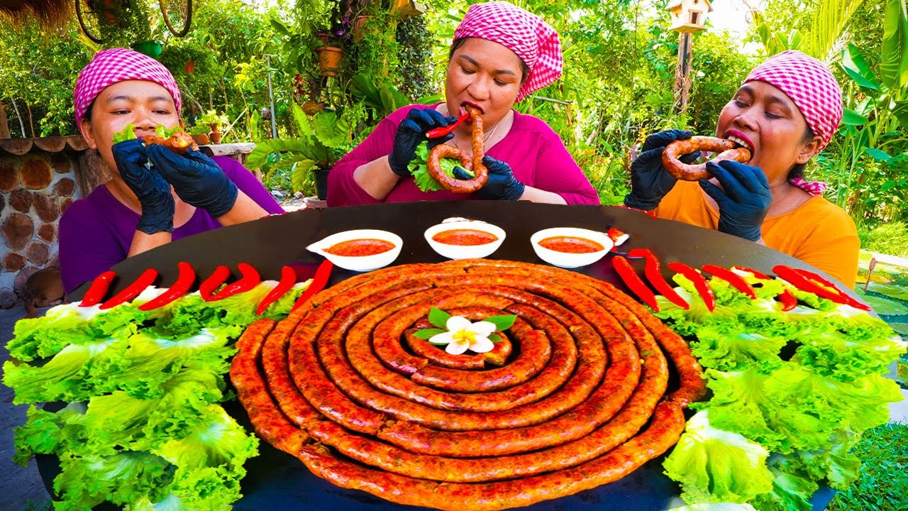 Pork Sausages Mix Vegetable inside Pork Intestines Most Delicious Recipe
