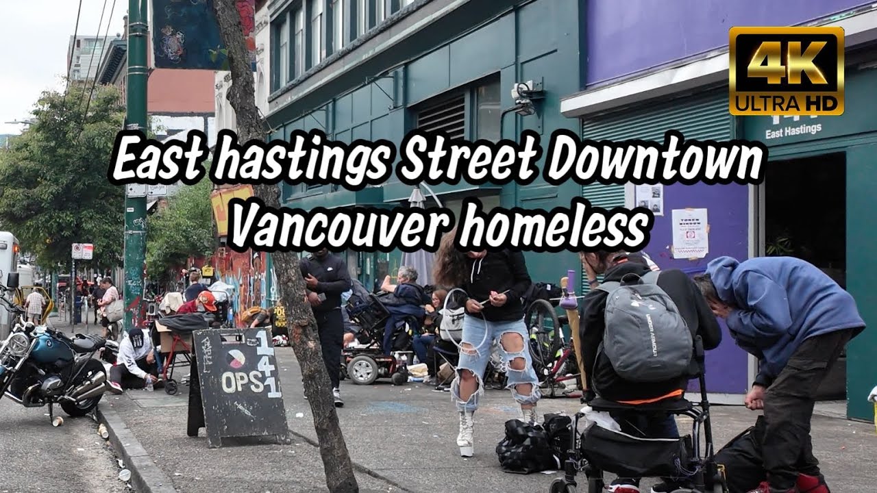 [4K] Ambient Sounds｜Vancouver Downtown Walking in East Hastings Street  Chinatown｜Vancouver Homeless