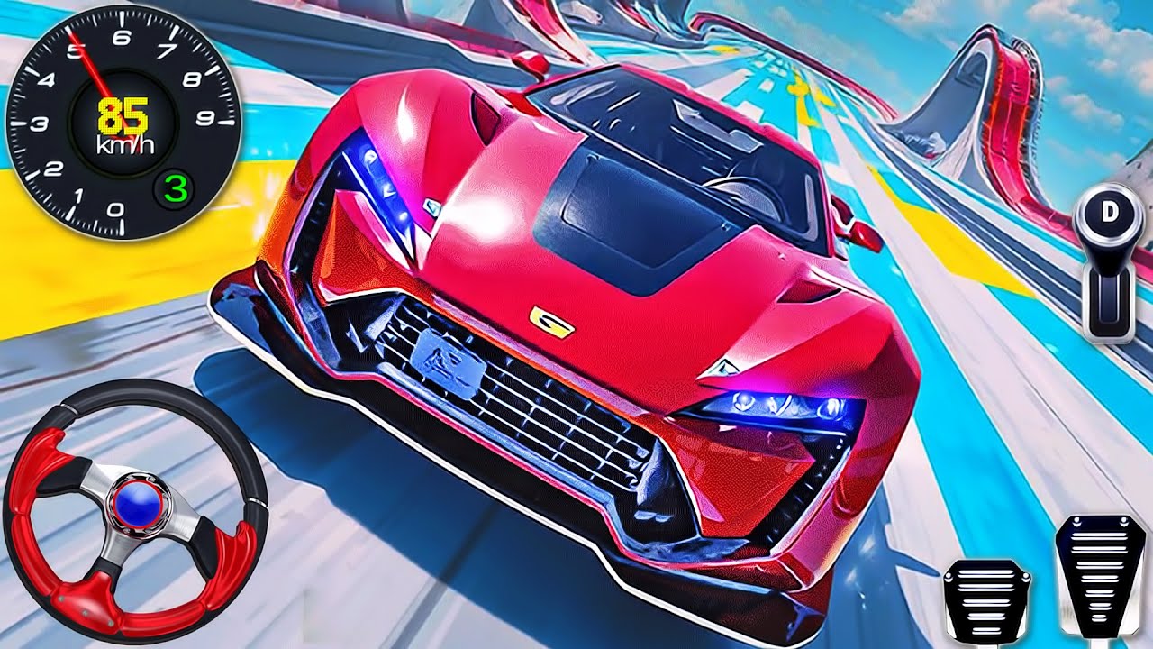 Impossible Sport Car Racing 3D Simulator - Extreme Mega Ramp Car Stunt Driving - Android GamePlay