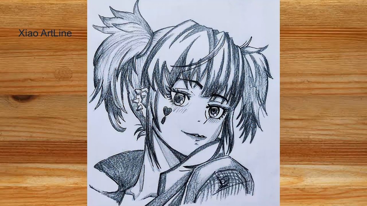 How to draw Harley Quinn | using ArtLine pencil Tutorial | Suicide Squad Isekai  | anime art