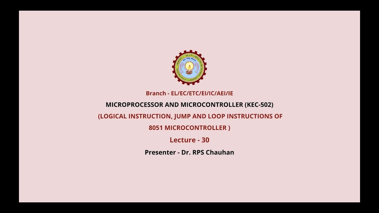 Microprocessor And Microcontroller | Logical Instruction, JUMP and LOOP Instructions | AKTU Digital