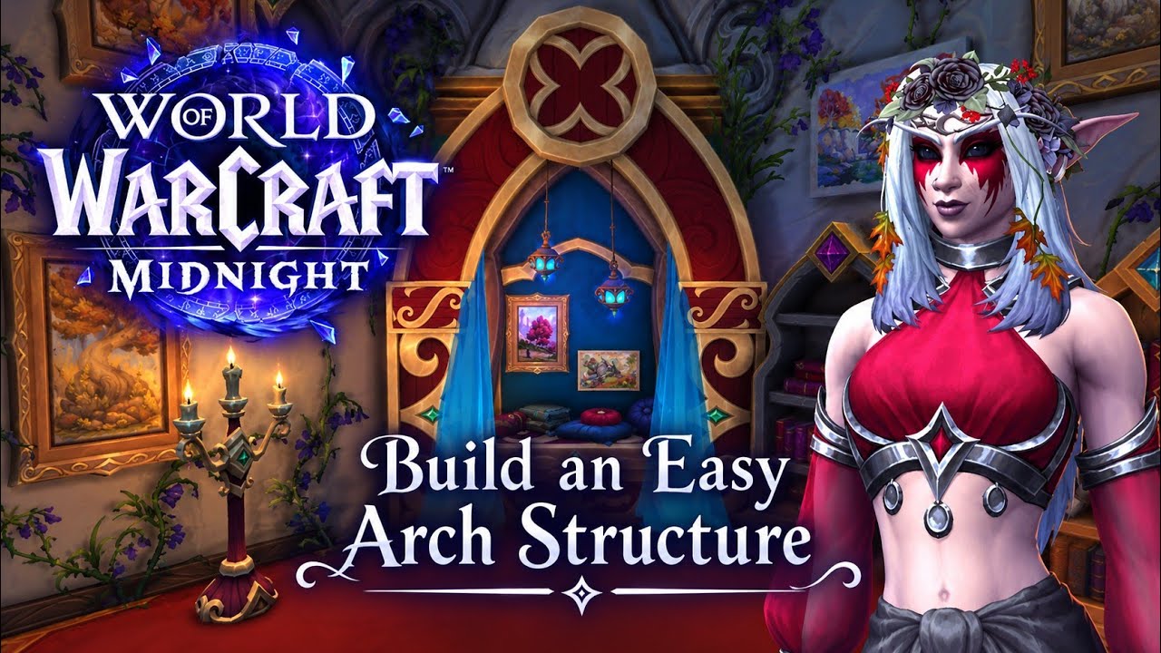 Build an Easy Multi-purpose Arch Structure ~WoW Housing #worldofwarcraft 