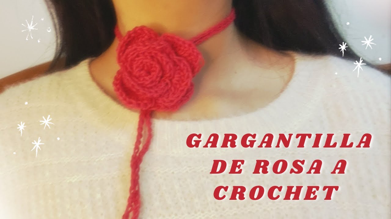 GARGANTILLA DE ROSA A CROCHET 🌹para principiantes
