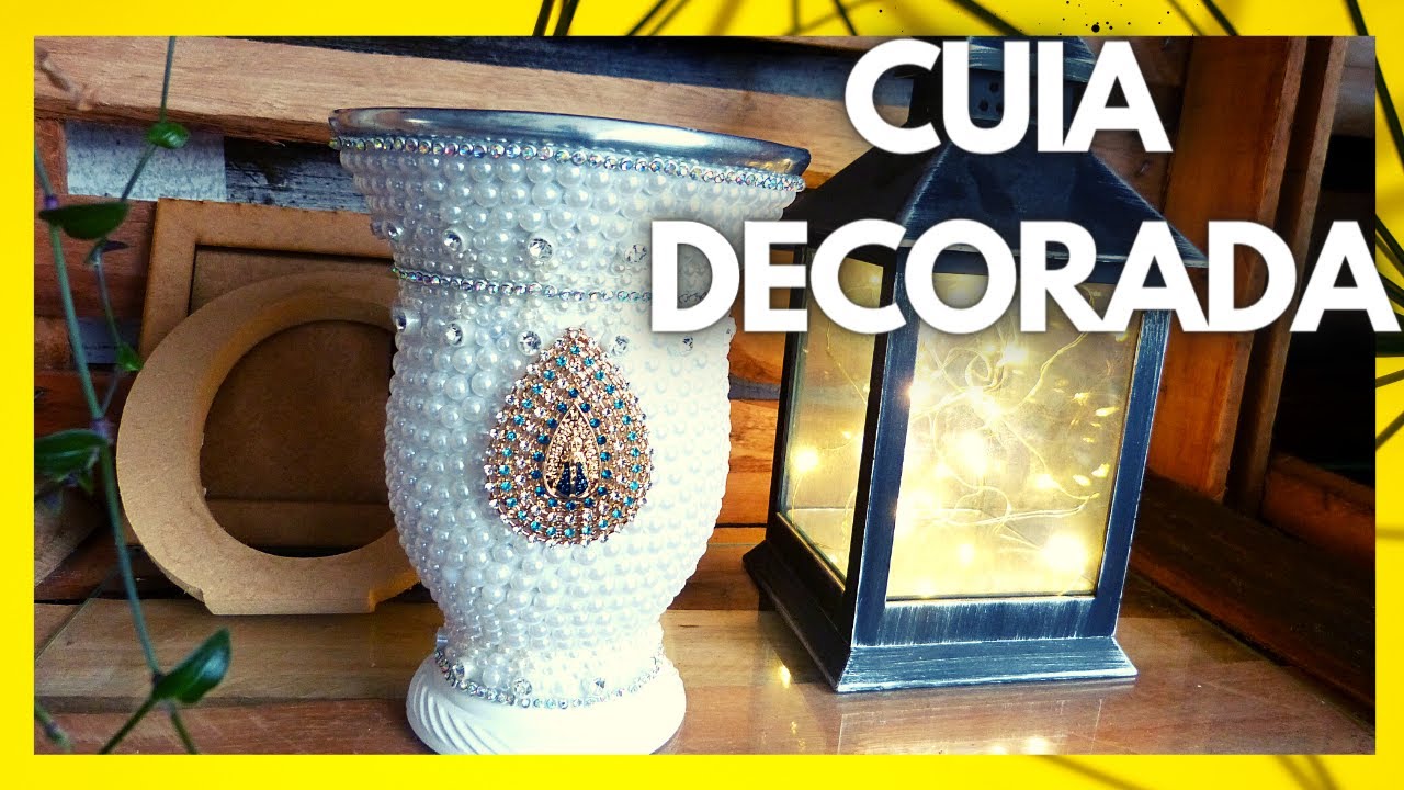 Chimarrão Com Estilo: Cuia Decorada Com Pérolas e Nossa Senhora