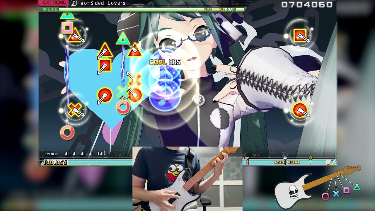 [Project Diva] 裏表ラバーズ (EXTREME) - PERFECT with Guitar Controller.