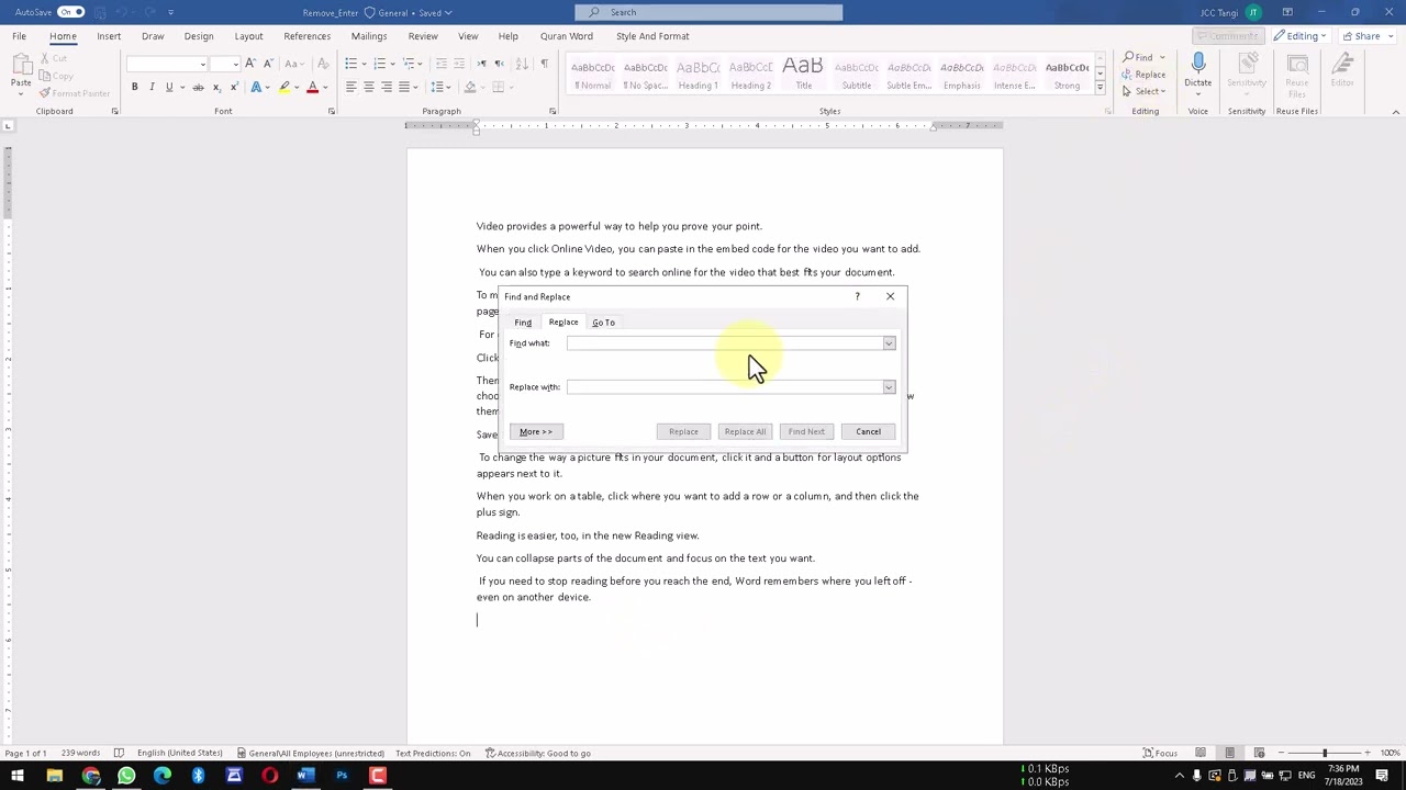 Как удалить нежелательные знаки ввода или абзаца из документа Word