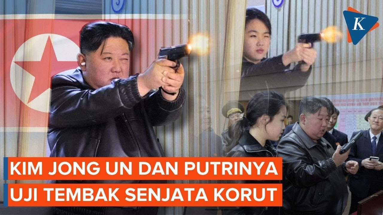 Aksi Kim Jong Un dan Anaknya Jajal Menembak di Pabrik Senjata Korut