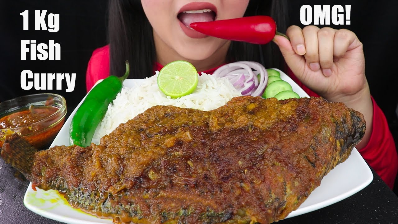 OMG!! Eating Spicy Fish Curry With Basmati Rice (Mukbang Eating Show) | Lishh-ASMR