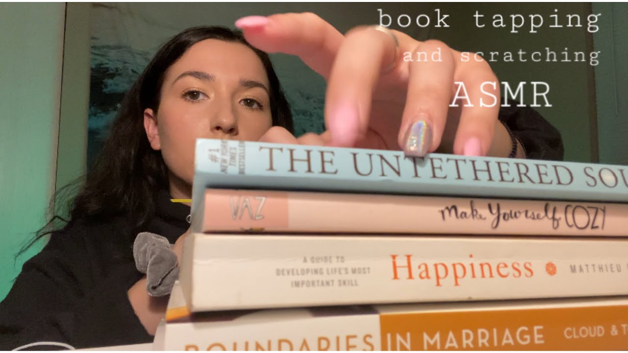 ASMR Tapping/Scratching on Hard and Soft Cover Books (paper sounds at the end)