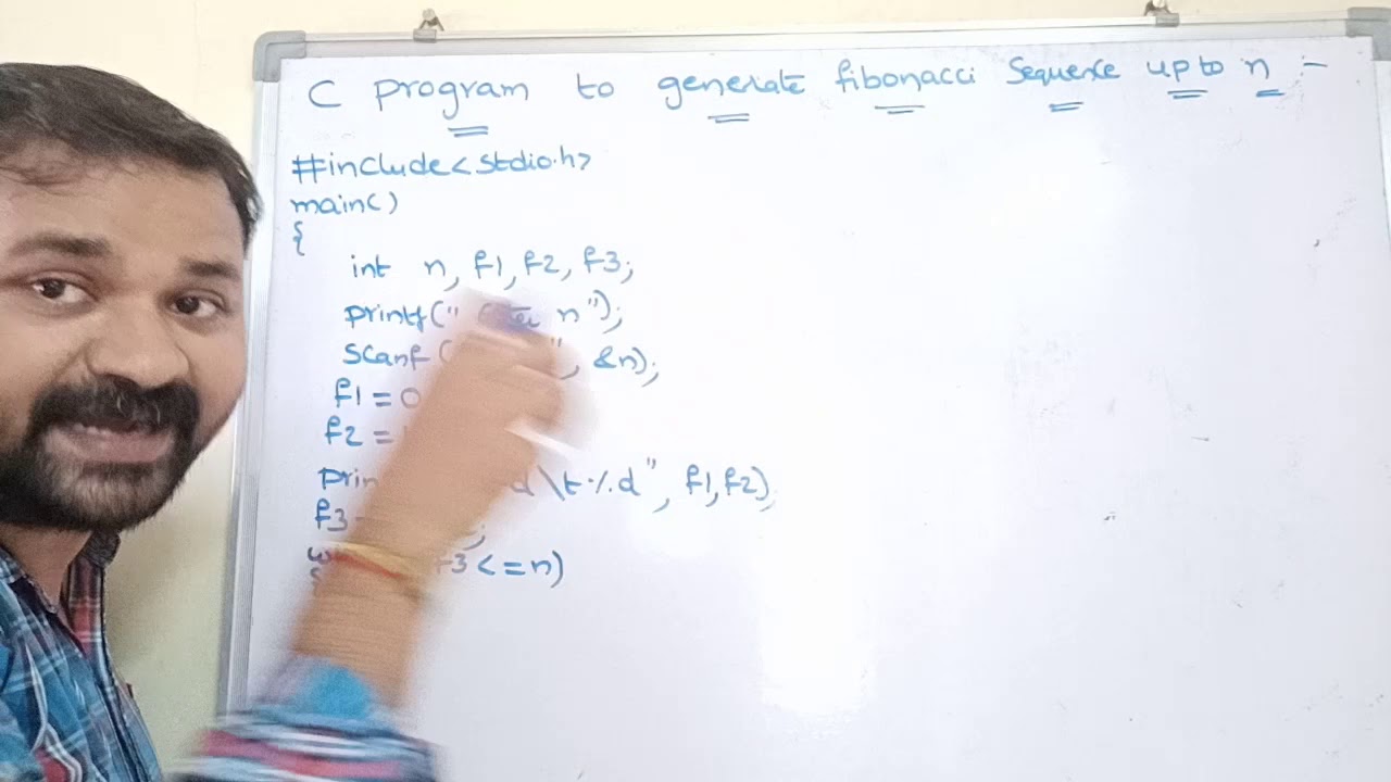 fibonacci series upto n terms in c|c program to generate fibonacci series upto n terms
