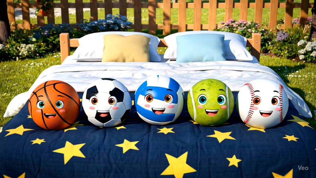 5 Little Monkeys Jumping on the Bed (Sport Balls Version) +More Baby Songs & Nursery Rhymes