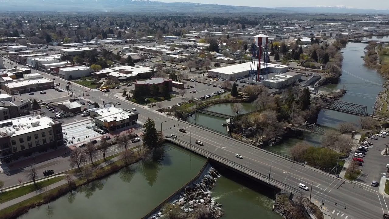 IDAHO FALLS drone view, (4K-Cinematic)Snake River drone, DJI Mini 2