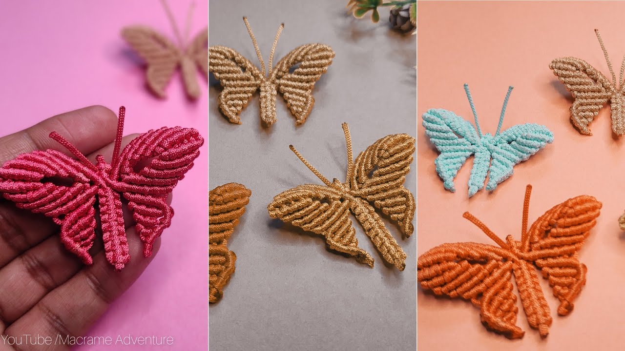DIY handmade Macrame Butterfly