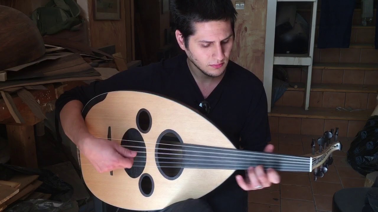 Iraqi oud Bashir style walnut-cedar played by ILIAS made by D.Rapakousios