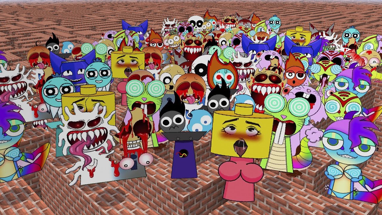 Too Much NEW CURSED Incredibox Sprunki OC in MAZE in Minecraft PE