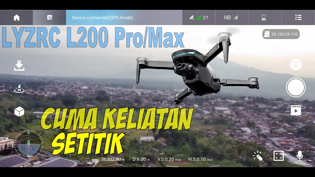 Tes Ketinggian Maksimal  Drone LYZRC L200 Pro/Max di Persawahan