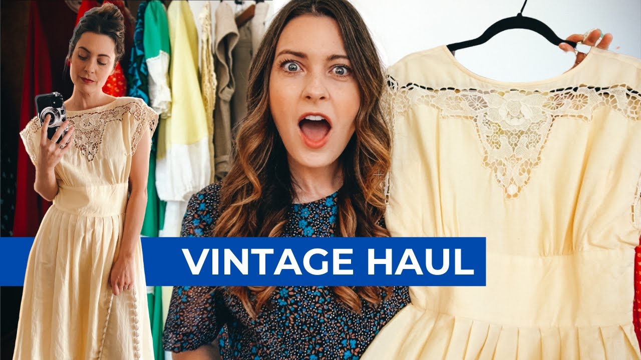 EPIC $100 Vintage Haul | AMAZING 1960s Mod RETRO Dress, Lace Maxi Dress and Puff Sleeves