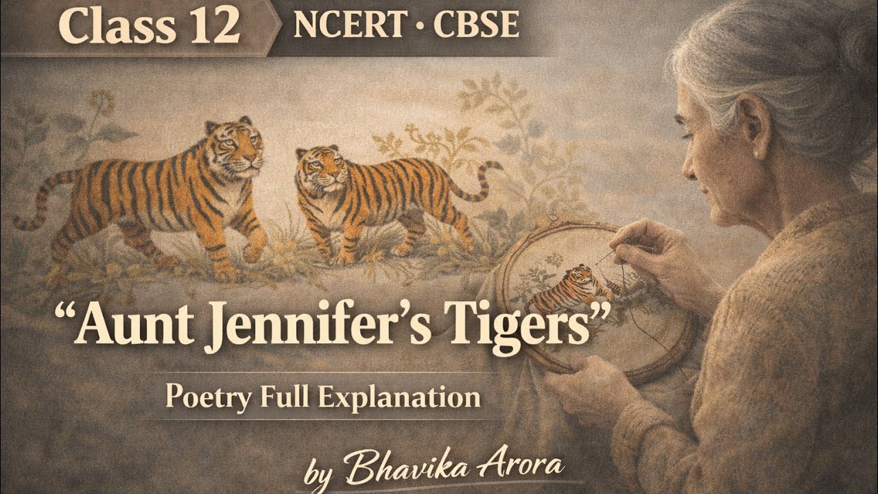 Aunt Jennifer’s Tigers | Class 12 English NCERT Poem | Line by Line | Summary & Themes