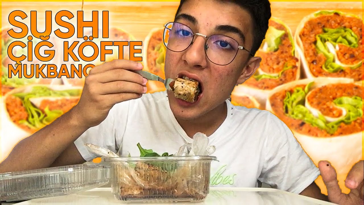 Suşi şeklinde çiğ köfte yapmışlar! Karışık kültürel lezzetler #mukbang