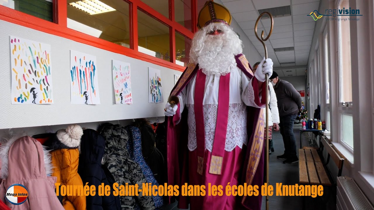 Reportage regivision.megainfos : Tournée de Saint-Nicolas dans les écoles de Knutange