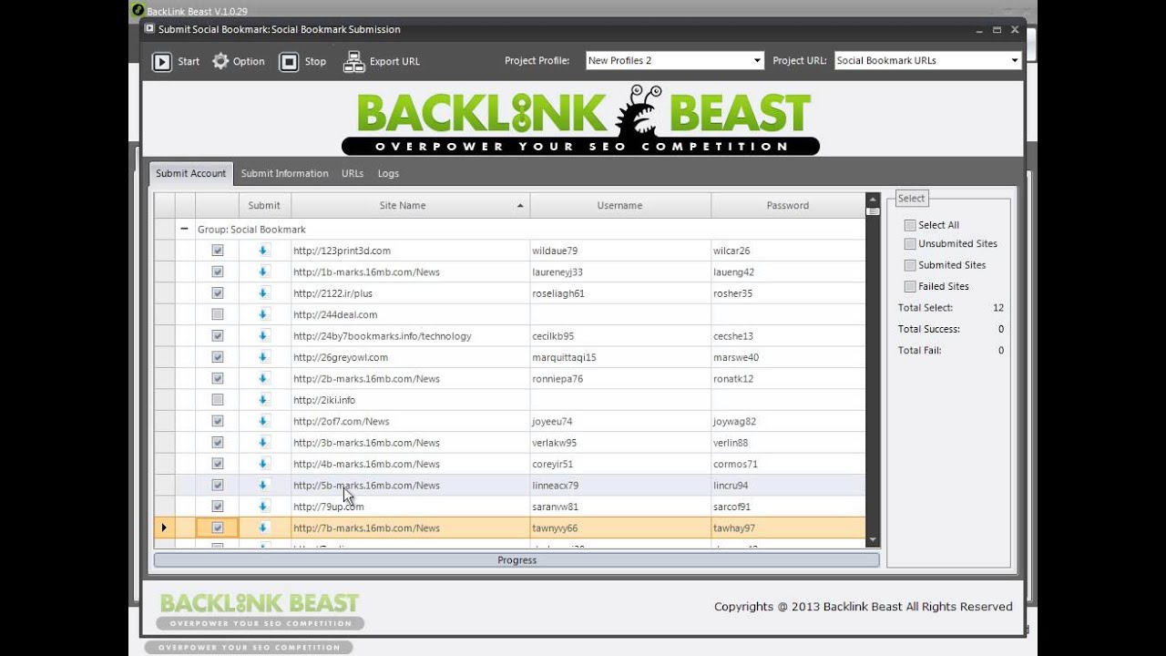 Backlink Beast Review - Social Bookmark Submissions