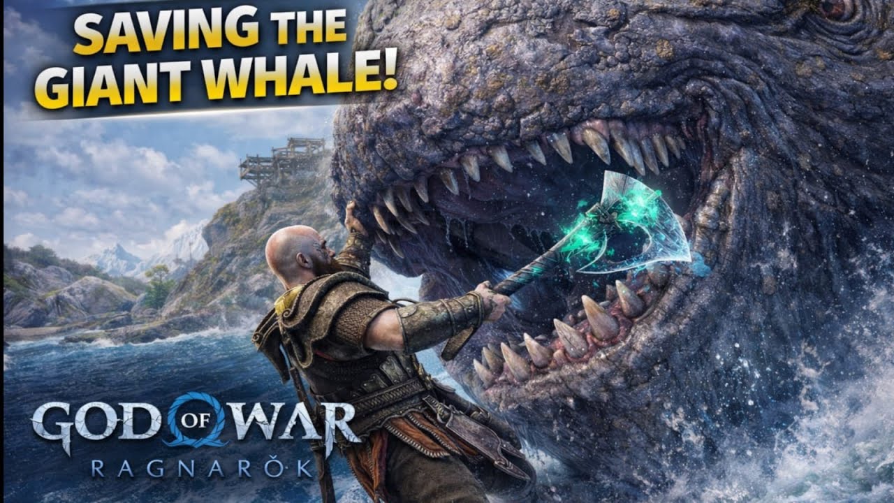 Kratos Saves a Giant Whale 🐋🔥 | God of War Ragnarök | 4K 60FPS