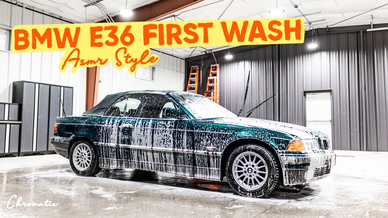 23 Minutes Of Auto Detailing ASMR - BMW E36 Foam Wash
