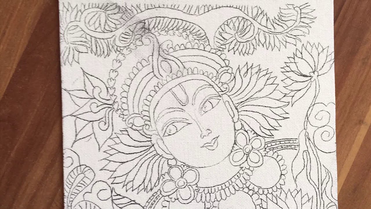 Lord krishna Kerala mural painting time lapse