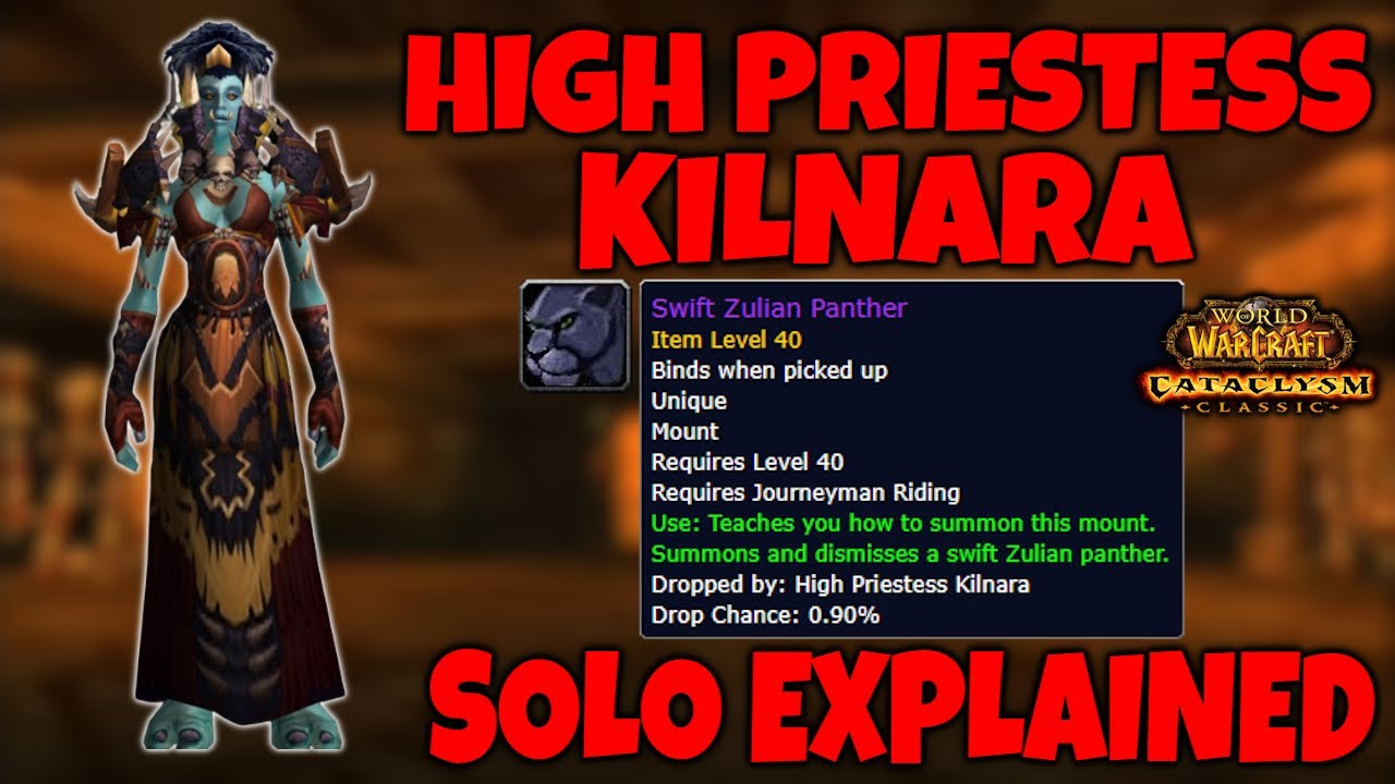 High Priestess Kilnara Solo EXPLAINED (Hunter PoV) [Cataclysm Classic] - Swift Zulian Panther Farm